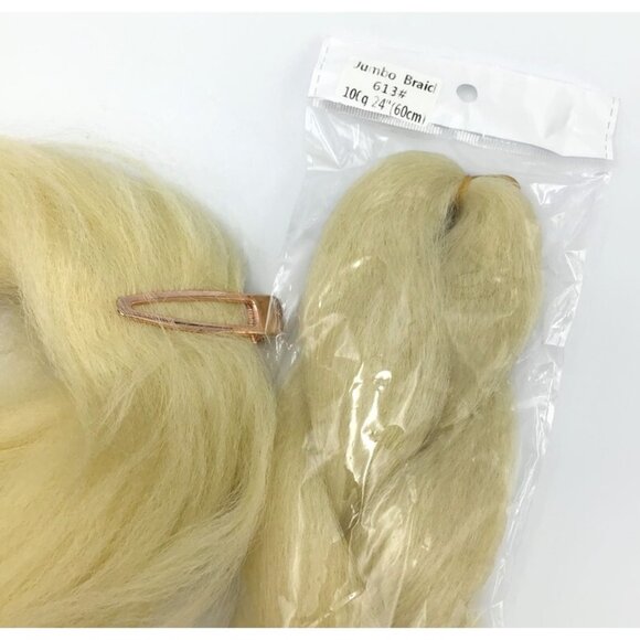 Ombre Braiding Hair Blonde/Light Blue/Dark Blue 5 Packs 24" Extensions Bacana - Picture 9 of 9